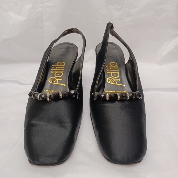 Adlib black sling back kitten heel size 8.5 - Picture 4 of 12